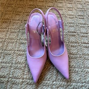 NWT never worn Zara slingback pumps. Lavender